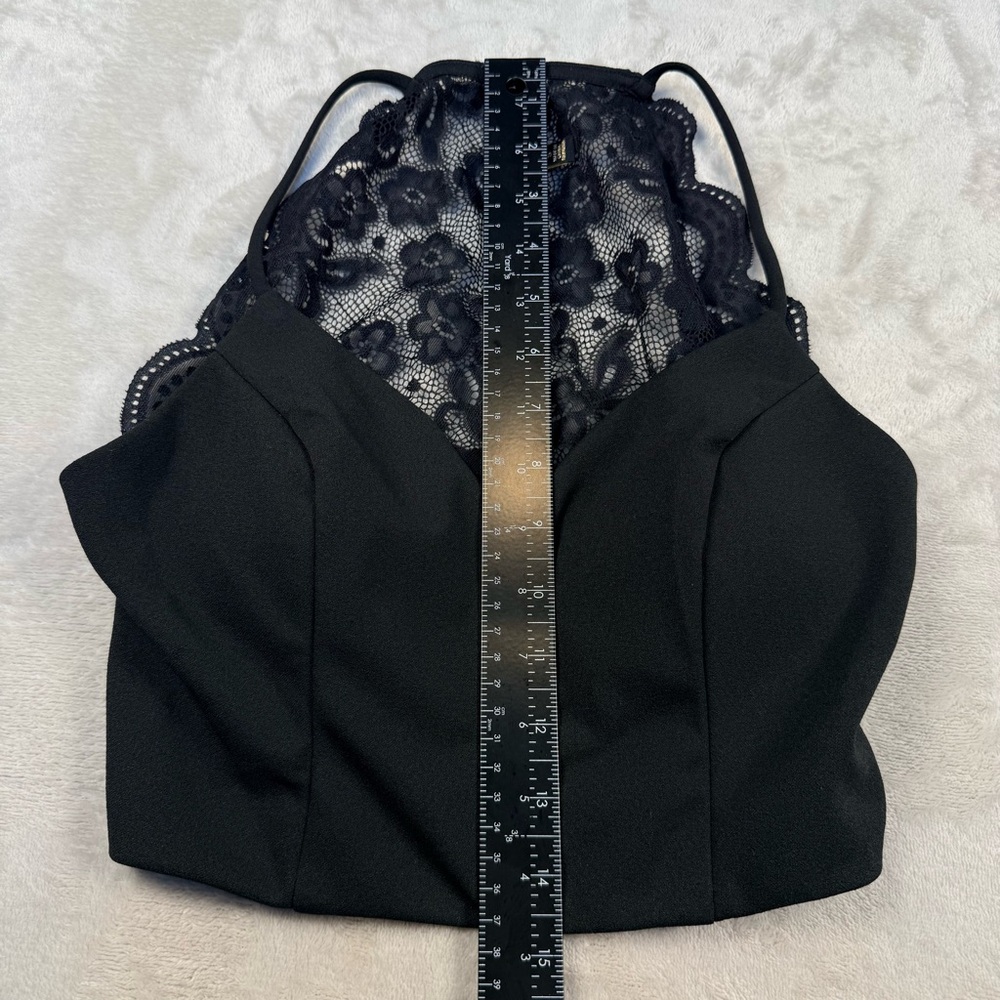 City Triangles Black Lace Bustier Halter Crop Top – Size XS Women (5 Juniors) - Picture 4 of 8